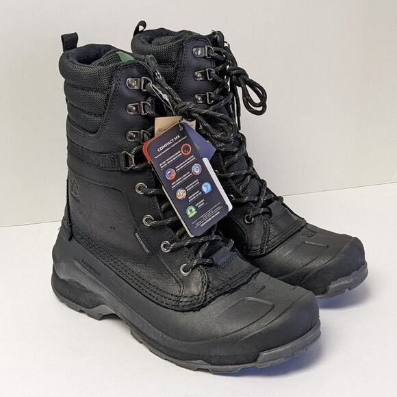 Kamik State Waterproof Winter Boots Black Leather Men's 9 M